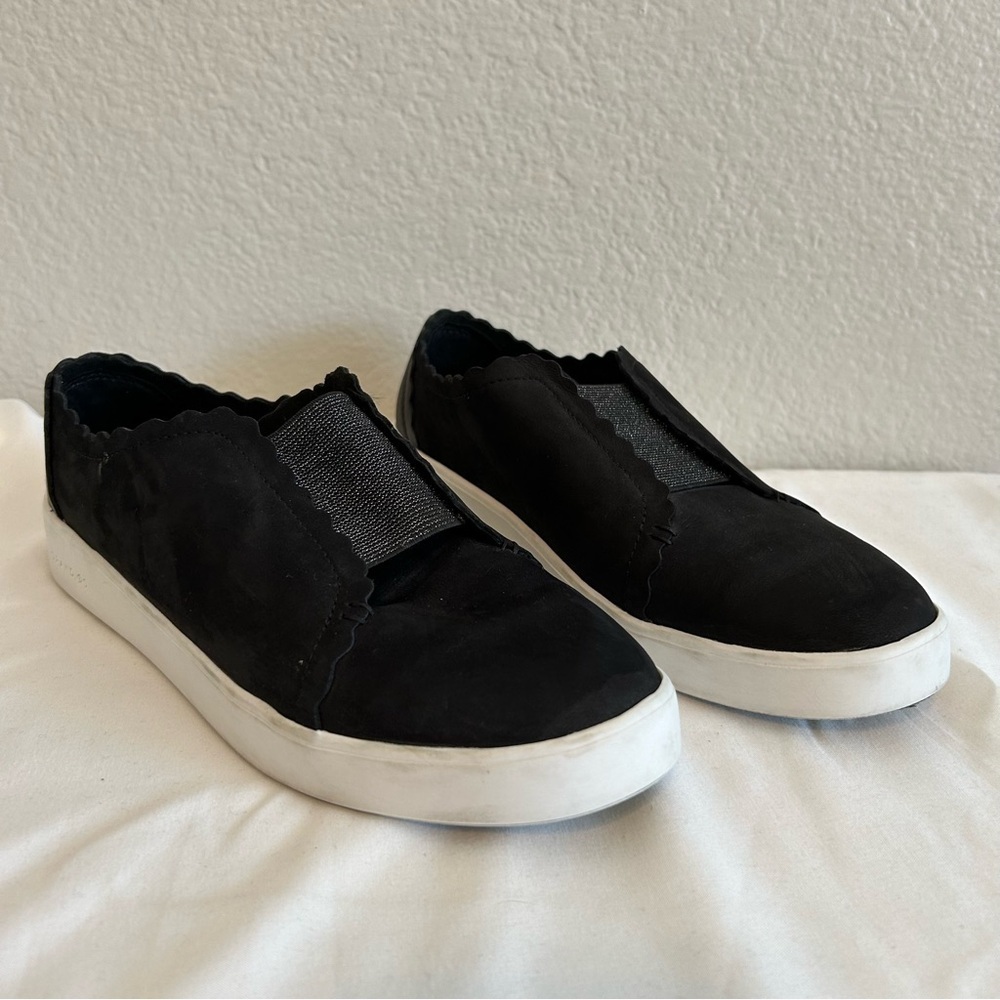 Cole Haan Grand Women’s Grand Crosscourt Street Scallop Slip On Black Shoes, 8